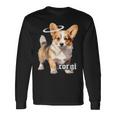 コーギー 天使 子犬 水彩 長袖Tシャツ ギフトのアイデア