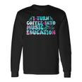 コーヒーを音楽教育学校の先生に変える 長袖Tシャツ ギフトのアイデア