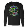 サイケデリック ゾンビヘッド ホラーアート 不気味なアンデッド 長袖Tシャツ ギフトのアイデア