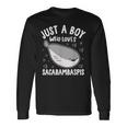 サカバンバスピスの面白い魚ミームが大好きなジャスト・ア・ボーイ 長袖Tシャツ ギフトのアイデア