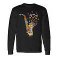 サクソフォニスト コロラド 蝶 音符 ジャズサックス 長袖Tシャツ ギフトのアイデア