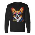 サングラスとコーギー ウェルシュ・コーギー犬 甘いウェルシュ・コーギー 長袖Tシャツ ギフトのアイデア