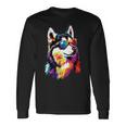 サングラスをかけたハスキー犬 私はシベリアンハスキーが大好きです。 長袖Tシャツ ギフトのアイデア