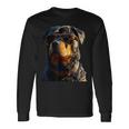 サングラスをかけたロットワイラー 愛犬自慢のロットワイラー 長袖Tシャツ ギフトのアイデア