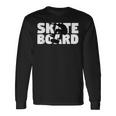 スケートボーダーへのギフト スケートボード シルエット 長袖Tシャツ ギフトのアイデア