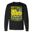 ソフトボールは私の好きな季節の楽しいデザイン。 長袖Tシャツ ギフトのアイデア