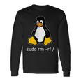タックスlinuxペンギン-Sudorm-Rfコンピューターサイエンスコンピューター Tux Linux 長袖Tシャツ ギフトのアイデア