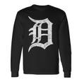 デトロイトグラフィック D ディストレスト グランジ モーターシティ 長袖Tシャツ ギフトのアイデア