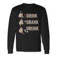 ドリンク 飲酒 パグ 飲酒 ワイン ミーム 面白い 長袖Tシャツ ギフトのアイデア