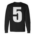 ナンバーファイブ 数字 5 プレーン 白 数字 長袖Tシャツ ギフトのアイデア