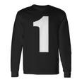 ナンバーワン 数字 1 プレーン ホワイト 数字 長袖Tシャツ ギフトのアイデア