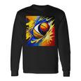 バスケットボール チーム スポーツ カラフル ボール バスケットボール愛好家 長袖Tシャツ ギフトのアイデア