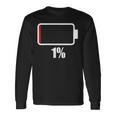 バッテリー1シャツ。バッテリーハート。充電済みバッテリーは空です。 長袖Tシャツ ギフトのアイデア