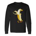 バナナアヒル。おかしいから人形の動物 長袖Tシャツ ギフトのアイデア