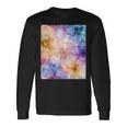 パステルインクのイラストにマルチカラー春の花。 長袖Tシャツ ギフトのアイデア