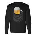 ビール 酒 面白いtシャツ 面白い ジョッキ ポケット 飲み おもしろ 飲み会 のんべえ メンズ ネタ 服 長袖Tシャツ ギフトのアイデア