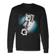 ピストンパワー 車愛好家のためのダイナミックエンジンデザイン 長袖Tシャツ ギフトのアイデア