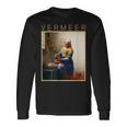 フェルメール 面白いtシャツ アート 牛乳を注ぐ女 絵画 メンズ レディース 面白い 服 美術 油彩画 長袖Tシャツ ギフトのアイデア