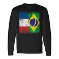 フランス ブラジルの旗 長袖Tシャツ ギフトのアイデア