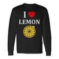 フルーツ レモン 面白いユーモア かわいい シンプル 小さなレモン I Love Lemon 長袖Tシャツ ギフトのアイデア