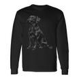 ブラックラブラドールレトリバー 長袖Tシャツ ギフトのアイデア
