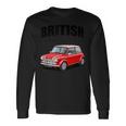 ブリティッシュクラシックカー レッド ミニスポーツカー 長袖Tシャツ ギフトのアイデア