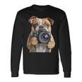 ブルドッグ 写真家 写真カメラ 長袖Tシャツ ギフトのアイデア