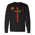ベトナム国旗、ベトナムのシルエットマップ、紋章 長袖Tシャツ ギフトのアイデア