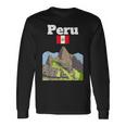ペルー お土産 インカ マチュピチュ ペルー国旗 アンデス山脈 長袖Tシャツ ギフトのアイデア