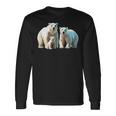 ホッキョクグマ。動物好き、シロクマの家族 長袖Tシャツ ギフトのアイデア