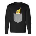 ポケットから覗くオカメインコのデザイン 長袖Tシャツ ギフトのアイデア