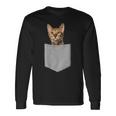 ポケットに入った面白いベンガルキャット かわいい子猫 恋人 ギフト 長袖Tシャツ ギフトのアイデア