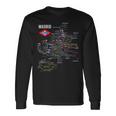 マドリード スペイン メトロ 地下鉄 電車地図 ギフト 長袖Tシャツ ギフトのアイデア