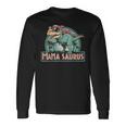 ママサウルス恐竜レトロママのレトロ面白い 長袖Tシャツ ギフトのアイデア
