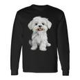 マルチーズ 犬 グラフィック ペット イラスト マルチーズ 長袖Tシャツ ギフトのアイデア