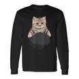 マンチカンポケットの中の猫猫好き 長袖Tシャツ ギフトのアイデア