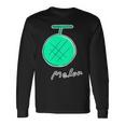 メロン Melon 『フルーツ ポップ』果物 シンプル ゆるい かわいい 落書き イラスト 長袖Tシャツ ギフトのアイデア