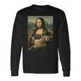 モナリザとオレンジ猫 面白いアートペインティング 長袖Tシャツ ギフトのアイデア