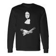 モナリザをドラムスティックで叩くドラマー 長袖Tシャツ ギフトのアイデア