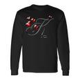 モノグラム イニシャル文字 K ラブ ハート 長袖Tシャツ ギフトのアイデア