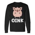 ユーモア豚 ミニマリスト かわいい 面白い豚 長袖tシャツ 長袖Tシャツ ギフトのアイデア