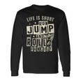 ライフ イズ ショート ラン ジャンプ アンド ロール 派手なフリーランニング パルクール 長袖Tシャツ ギフトのアイデア