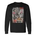 ラーメンヌードル 猫 ヴィンテージ 日本 Hip Hopヒップホップ かわいい オタク レトロ 猫 マンガ アニメ 長袖Tシャツ ギフトのアイデア