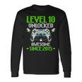 レベル 10 アンロック 素晴らしい 2015 ビデオゲーム 10歳の誕生日 長袖Tシャツ ギフトのアイデア