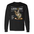 ロックオンなねこ 狙う猫 Cat 長袖Tシャツ ギフトのアイデア