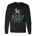 ロディ Rody（Rody Of ThetreetSkateboard_Green バックプリント 長袖Tシャツ ギフトのアイデア
