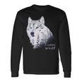 ローンウルフ 森 山 野生 野生動物 雪 オオカミ 長袖Tシャツ ギフトのアイデア