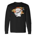 三味線で遊ぶ猫 長袖Tシャツ ギフトのアイデア