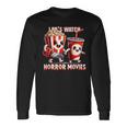 不気味なハロウィン映画愛好家 ホラー映画を見よう 長袖Tシャツ ギフトのアイデア