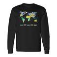 世界地図 気候帯 海名 英語語 長袖Tシャツ ギフトのアイデア
